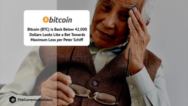 Bitcoin (BTC) is terug onder de 42.000 dollar Lijkt op een weddenschap op maximaal verlies per Peter Schiff