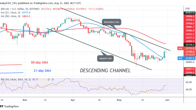 Bitcoin-prijsvoorspelling voor vandaag 31 mei: BTC houdt boven $ 29K, kan zijwaartse trend hervatten