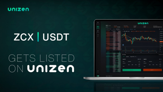 Unizen breidt zijn CeDeFi-uitwisseling uit en voegt ZCX/USDT-handelspaar toe aan de mix