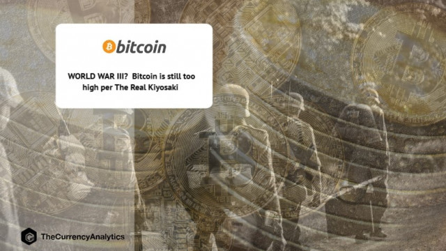 WERELDOORLOG III? Bitcoin is nog steeds te hoog volgens The Real Kiyosaki